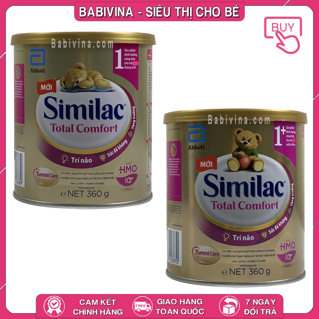 [LẺ GIÁ SỈ] Sữa Similac Total Comfort 1, 1+ 360g | Mua Total Comfort Chính Hãng Abbott, Date Mới Giá Tốt Nhất | Babivina