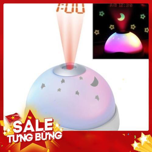 Đồng hồ để bàn kiêm đèn ngủ chiếu sao và giờ lên trần nhà - Siêu HOT