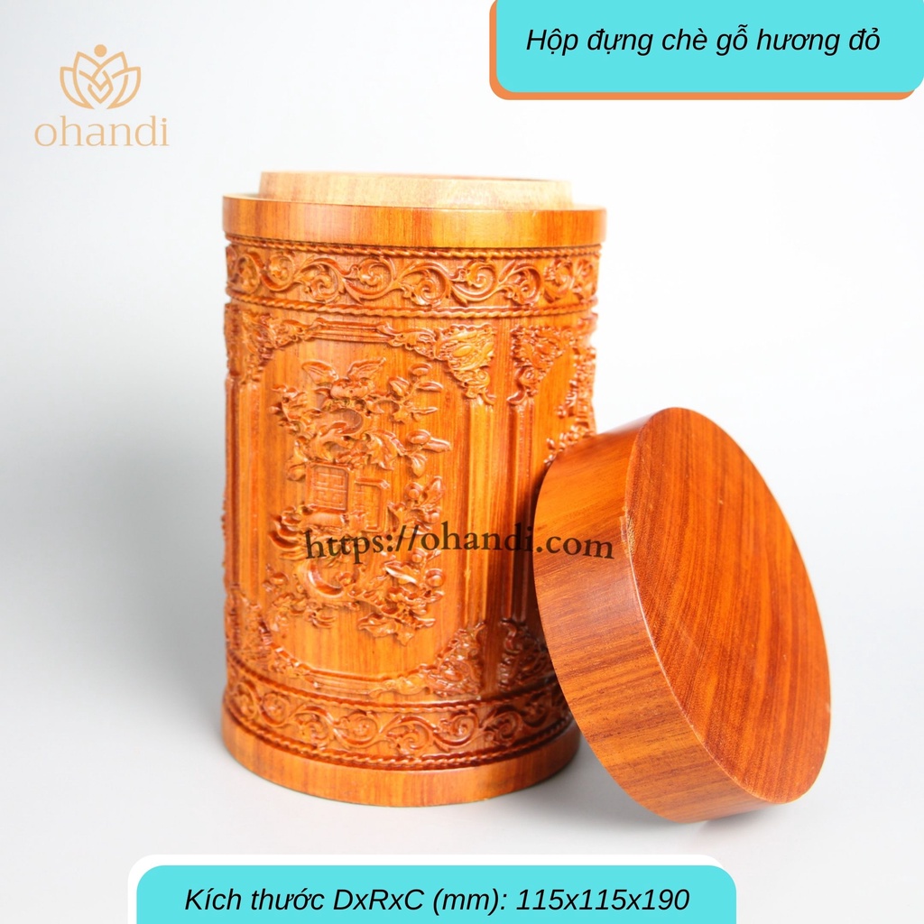 Hộp đựng trà bằng gỗ bách xanh - Trang trí bàn uống nước
