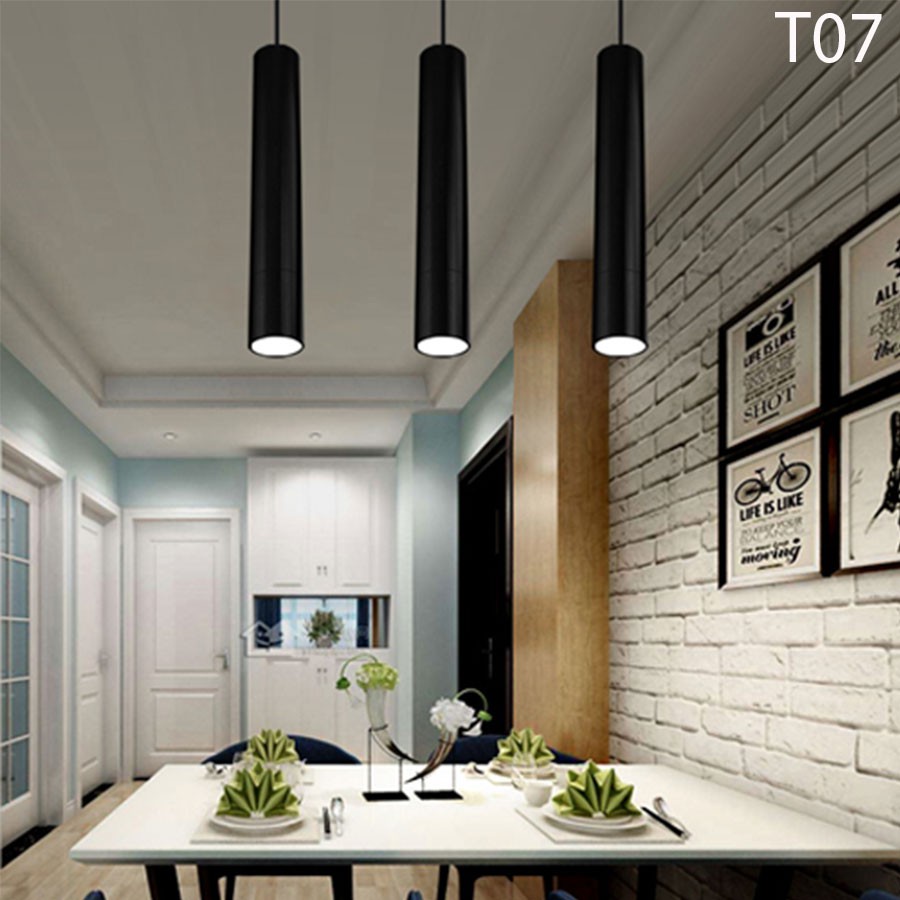 Đèn thả trần rọi ống bơ COB 15w Đen/ Trắng-T10, Bảo hành 1 năm