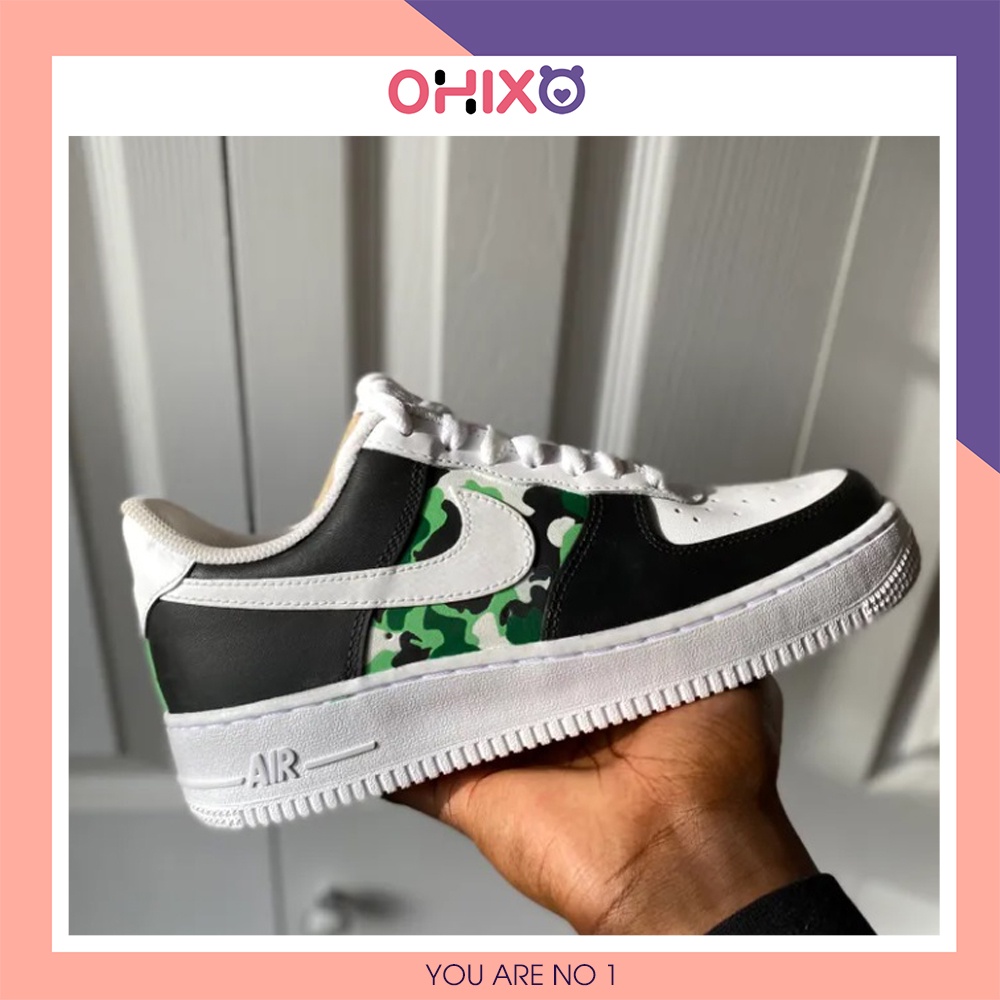 Giày Custom 𝐍𝐈𝐊𝐄 𝐀𝐈𝐑 𝐅𝐎𝐑𝐂𝐄 Thể Thao Nam Nữ Sneaker Hàn Quốc Chất Đẹp Đế Bằng OHIXO AFC05