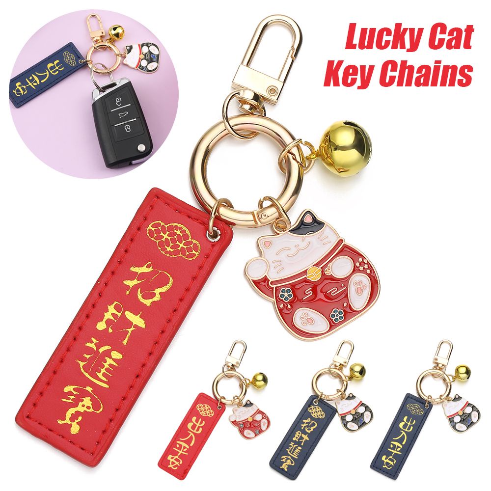 Móc khóa hình chú mèo may mắn dễ thương cho cặp đôi