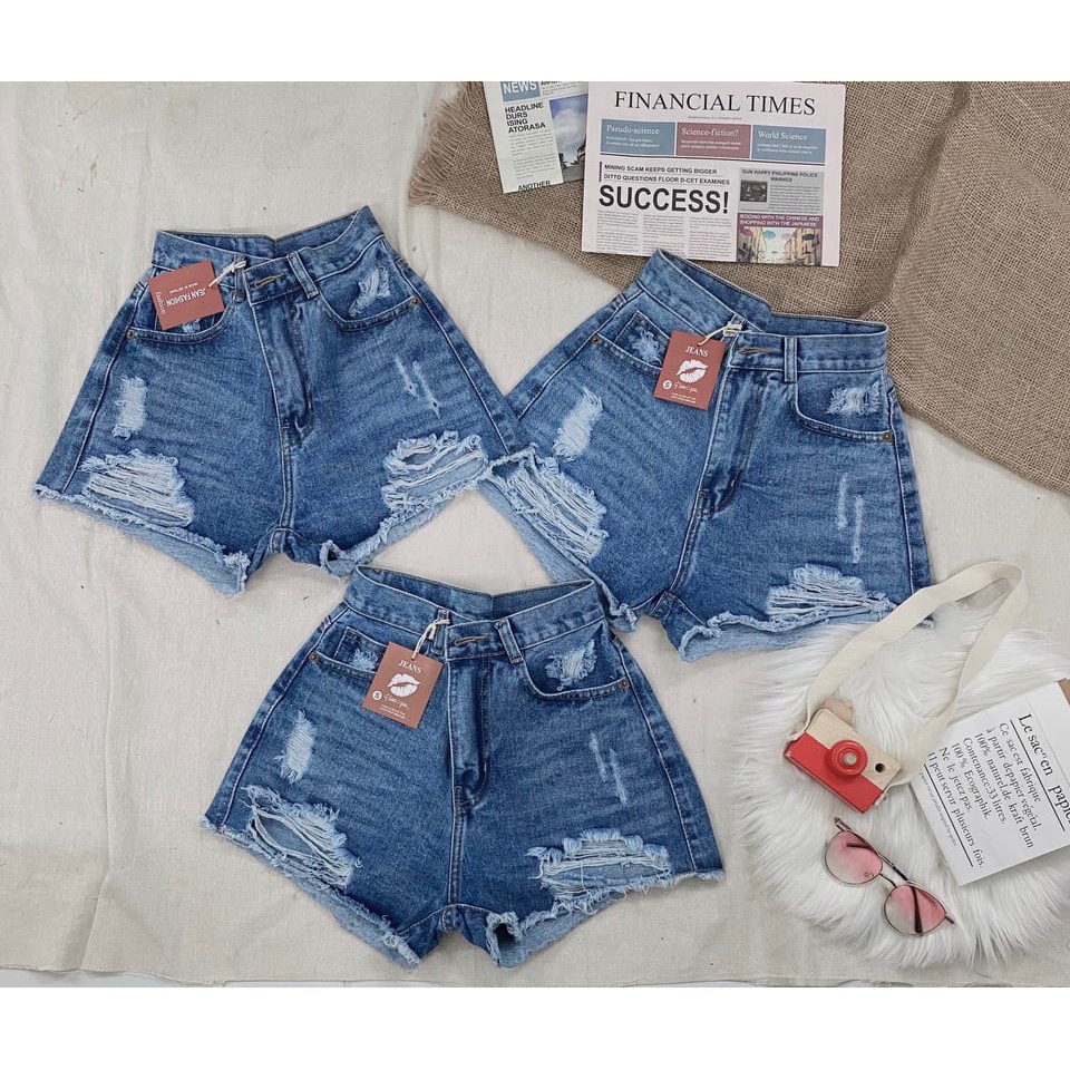 QUẦN SỌT JEAN COTTON LƯNG CAO RÁCH SIZE ĐẠI SHOP PHƯƠNG CHÂU