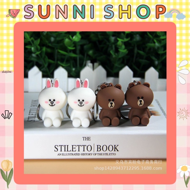 Móc Khóa Thỏ Cony Và Gấu Brown