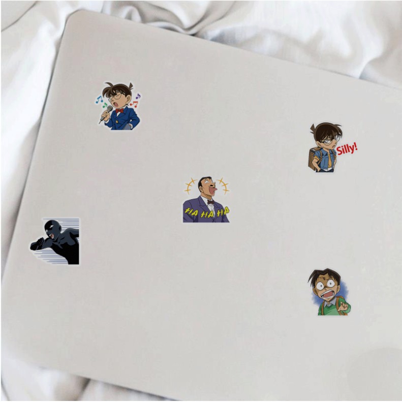 Combo 100 sticker Thám Tử Conan không thấm nước dán laptop, vali, mũ bảo hiểm,...