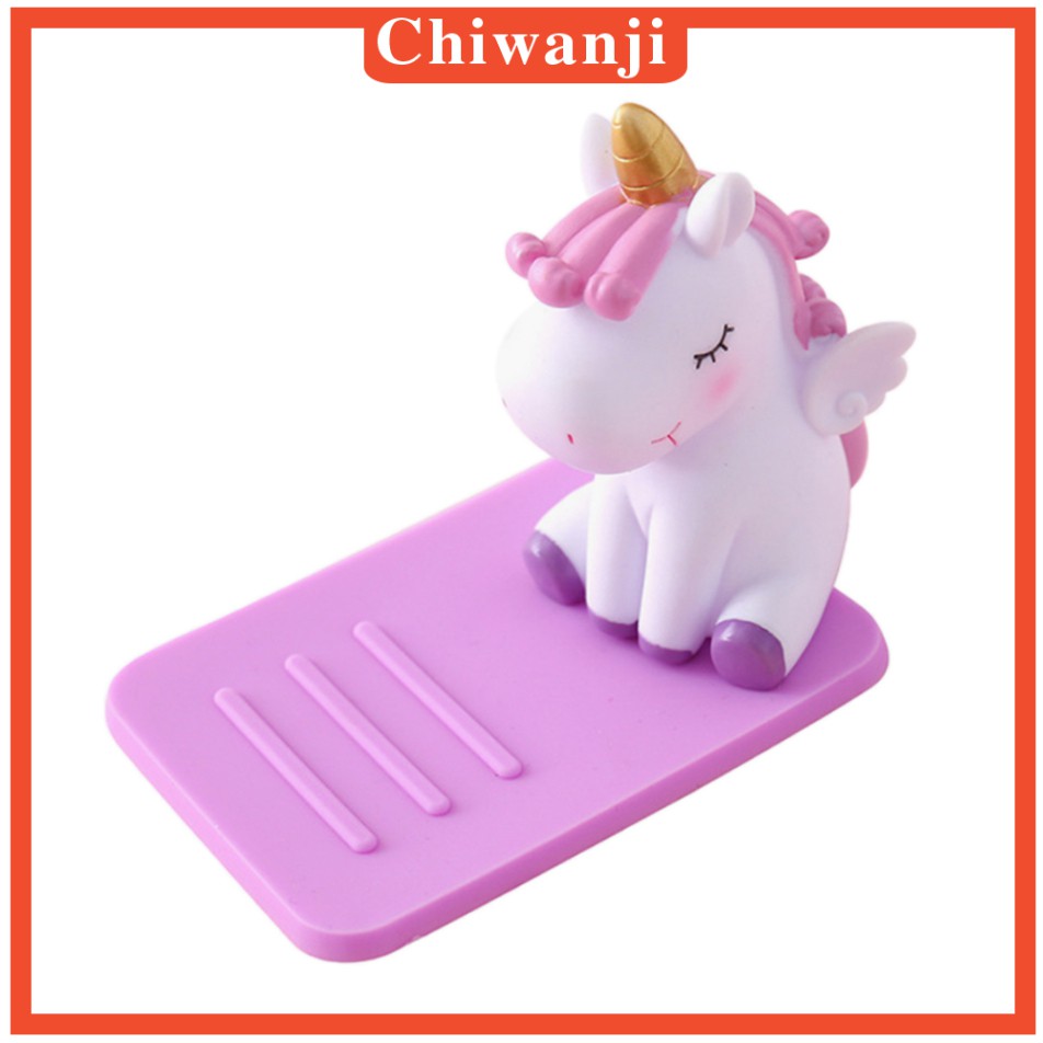[Chiwanji] Giá Đỡ Điện Thoại Để Bàn Bằng Cao Su Hình Động Vật Hoạt Hình Màu Trắng