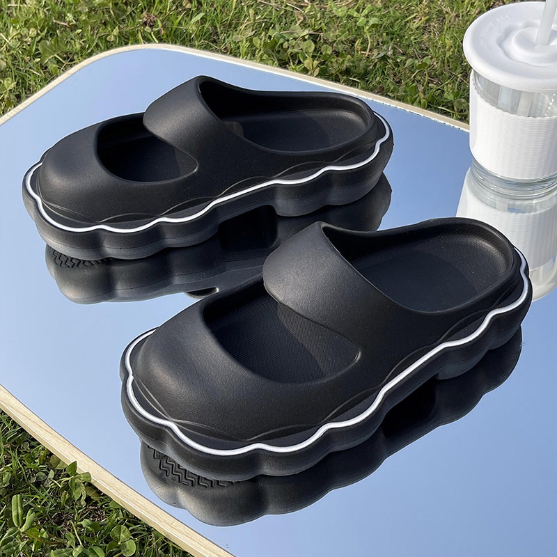Giày sandal AYUER đế dày họa tiết gợn sóng phong cách Hàn Quốc dành cho nữ