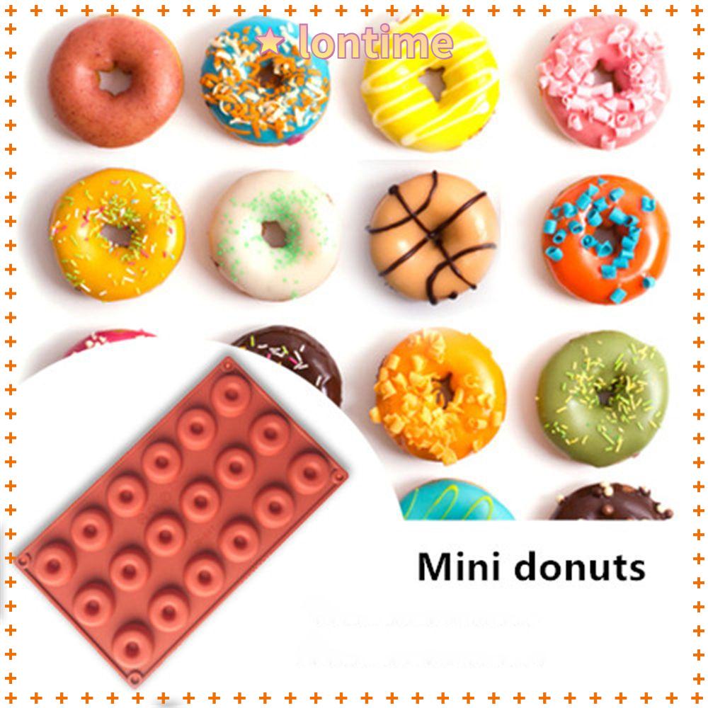 Khuôn Silicone 18 Ô Dùng Làm Bánh Vòng Màu Sắc Ngẫu Nhiên