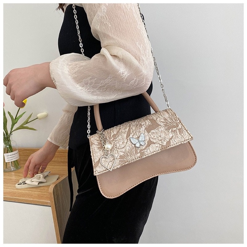 Túi Đeo Chéo Hình Vuông Nhỏ Họa Tiết Bướm / Trái Tim Thời Trang Mới 2022 Gylb1339