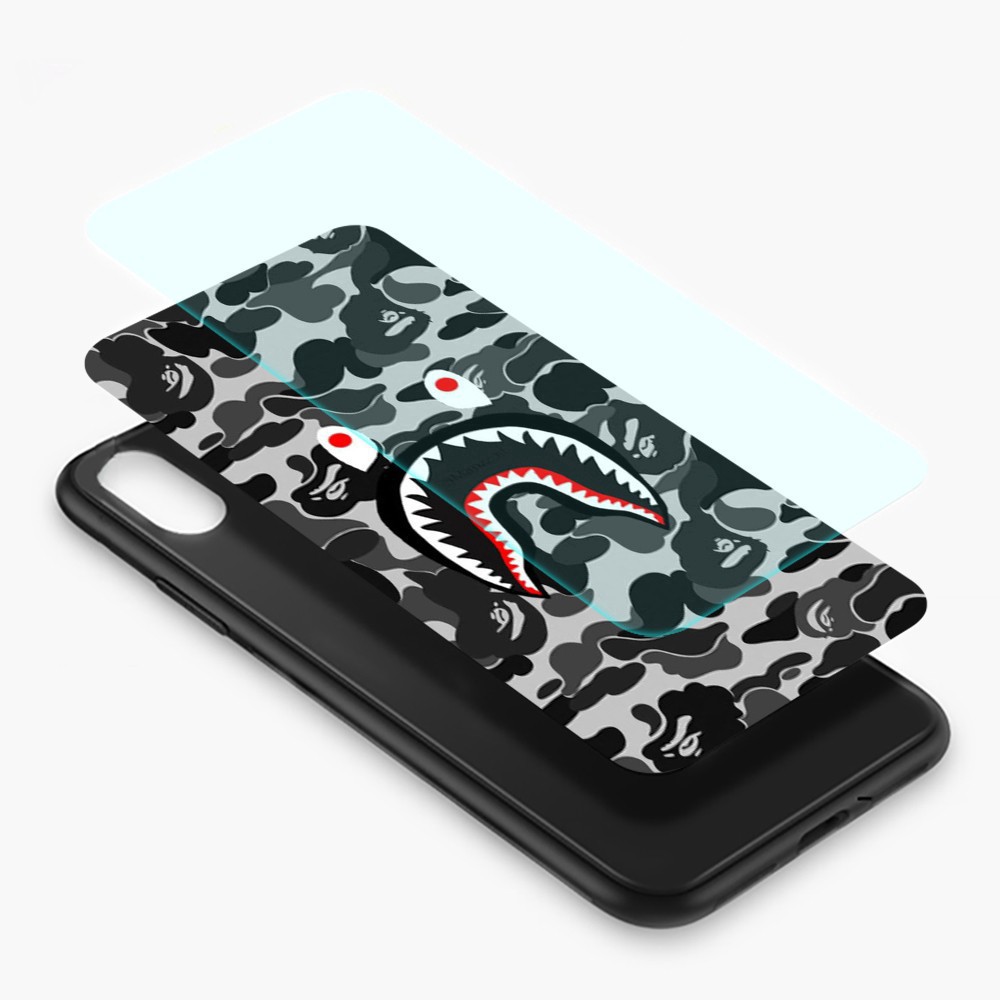 [Bb123]  Ốp điện thoại in hình Bape Shark cá tính cho iPhone 6 6P 6S 6SP 7 7P 8 8P X/XS XR XSMax