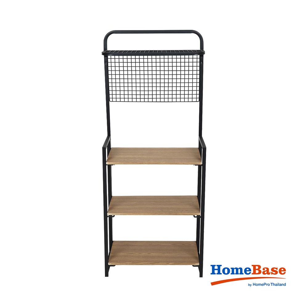 HomeBase FURDINI Bộ kệ để đồ kết cấu thép kết hợp gỗ MDF W60xH150xD30cm màu gỗ sồi đậm