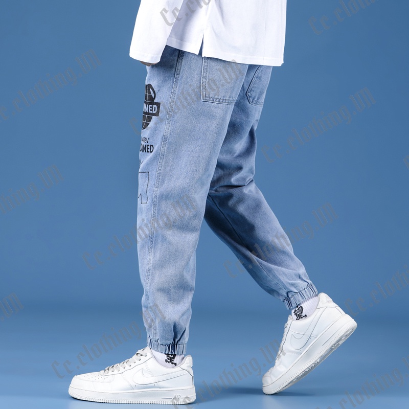Quần jean nam jogger trơn , Jean Unisex giản dị phong cách Hàn Quốc