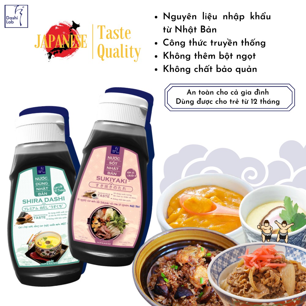 Combo Ăn ngon chóng lớn (1 chai Sukiyaki 340g, 1 chai Shira Dashi 320g)