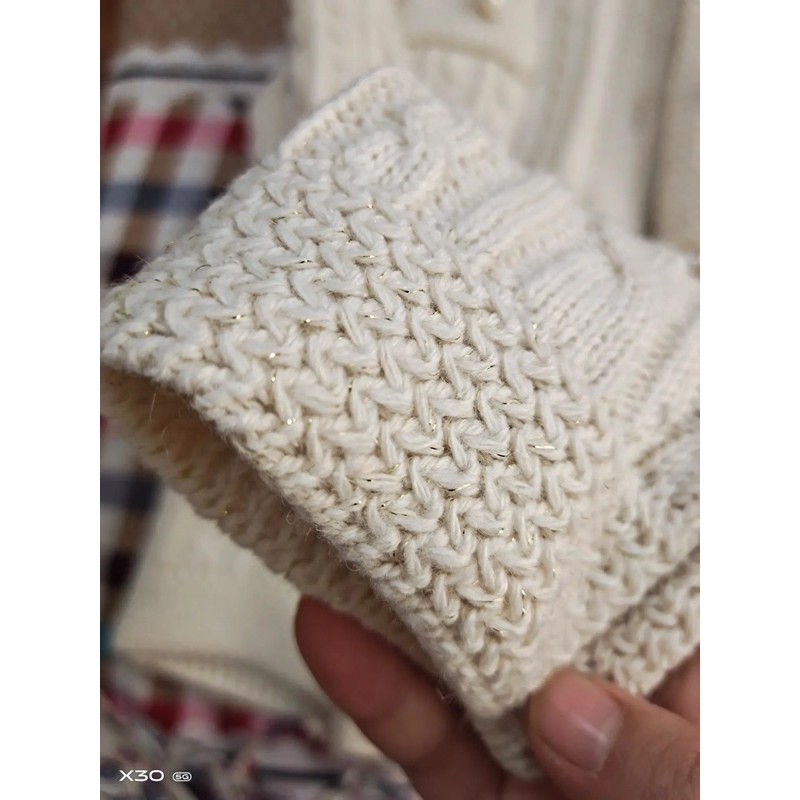 Áo khoác len cadigan  viền  kim sa