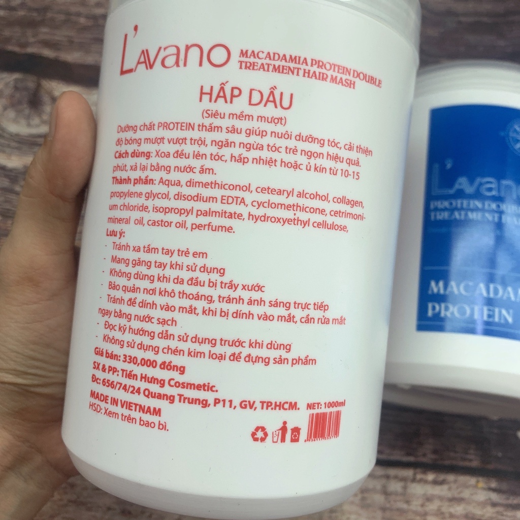Hấp dầu siêu mềm mượt phục hồi tóc Lavano 1000ml