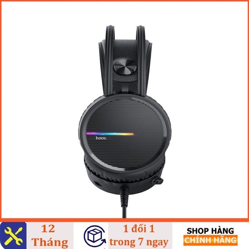 ✔CHÍNH HÃNG ✔Headphones/Tai nghe chơi game có dây HOCO W100 Touring có micro đa hướng-3,5 mm/Đèn led 5 mầu Bảo hành 12T