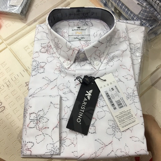 Áo sơ mi nam dài tay ARISTINO họa tiết hoa chìm From slim Als29307 (xả)