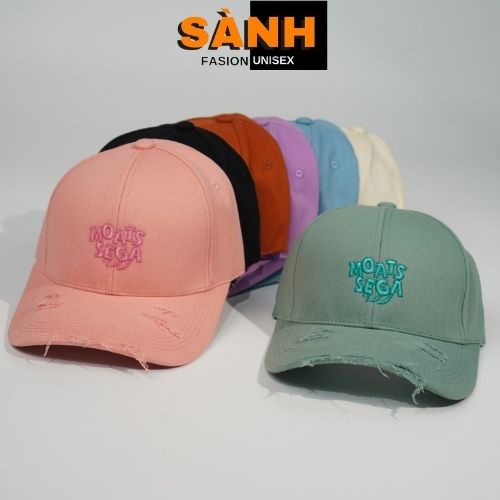 Mũ lưỡi trai thêu chữ MOATS SEGA kiểu rách tua rua Nón kết chất kaki cao cấp thời trang form unisex nam nữ K28