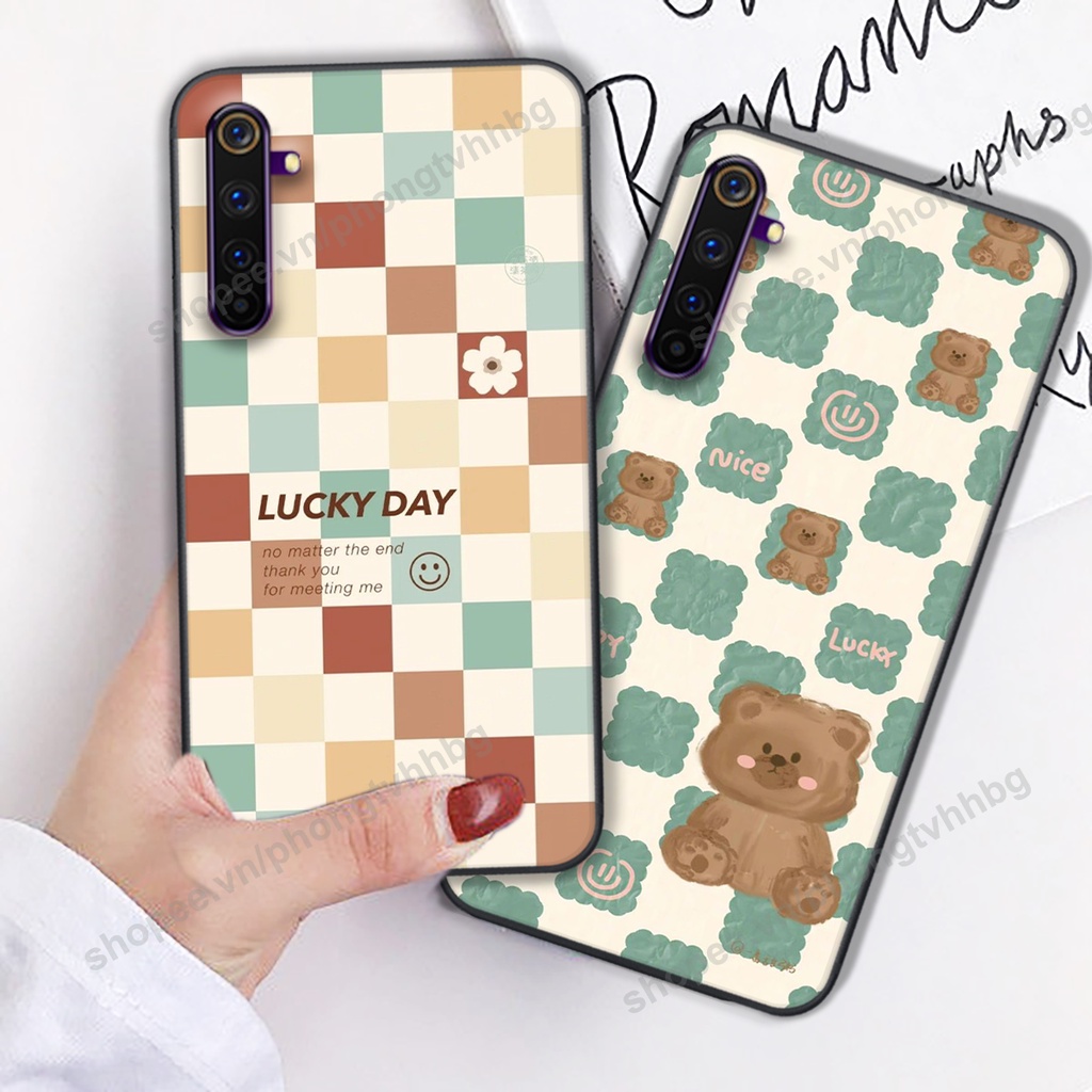 Ốp lưng Realme 6 / Realme 6 Pro trái tim gấu thể thao , smile mặt cười cực cute