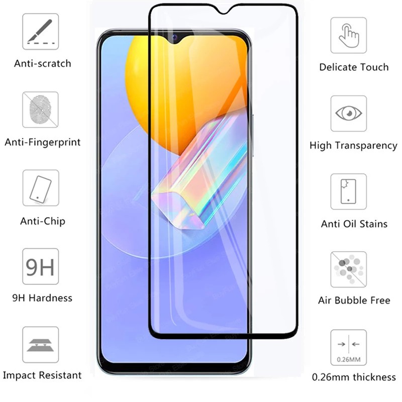 Ốp điện thoại kính cường lực bảo vệ toàn diện cho VIVO Y77 Y76 Y73 Y55 Y36 Y33T Y35 Y22 Y22s Y16 Y22T Y02s Y01 T1 T1x 4G 5G 2022 2023