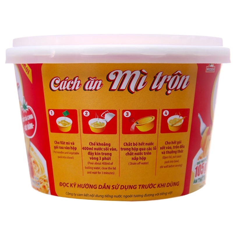 Mì trộn Cung Đình Kool Spaghetti tô 105g  khẩu phần lớn