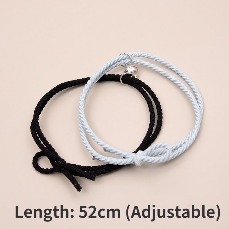 1 Cặp Vòng Tay Bện Dây Thừng Từ Tính Có Thể Điều Chỉnh Thời Trang Đơn Giản Sáng Tạo Dành Cho Cặp Đôi/ Bạn Bè