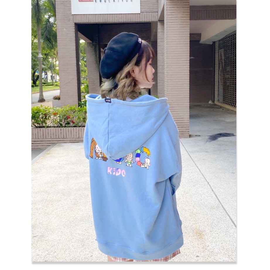 Áo khoác nỉ unisex nam nữ dây kéo from rộng phong cách Hàn Quốc mẫu hot giá rẻ