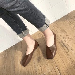 [ORDER] - Giày mũi vuông vạt chéo