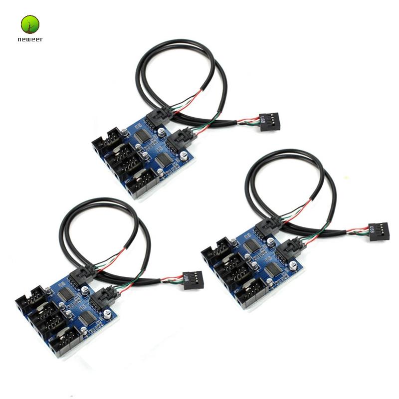 Set 3 Dây Cáp Chia Cổng Usb 9pin Từ 1 Sang 2 / 4 Cái Cho Bo Mạch Chủ