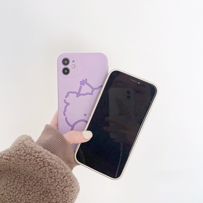 Ốp lưng iphone Gấu sinh nhật cạnh vuông in hình 6/6plus/6s/6splus/7/7plus/8/8plus/x/xs/11/12/pro/max/plus/promax/mini | BigBuy360 - bigbuy360.vn