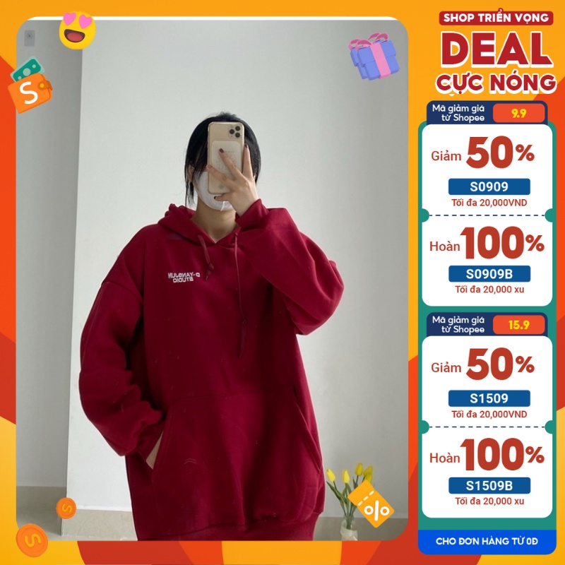 Áo Hoodie nam nữ trơn nỉ chần bông,mũ 2 lớp dày dặn D-yang