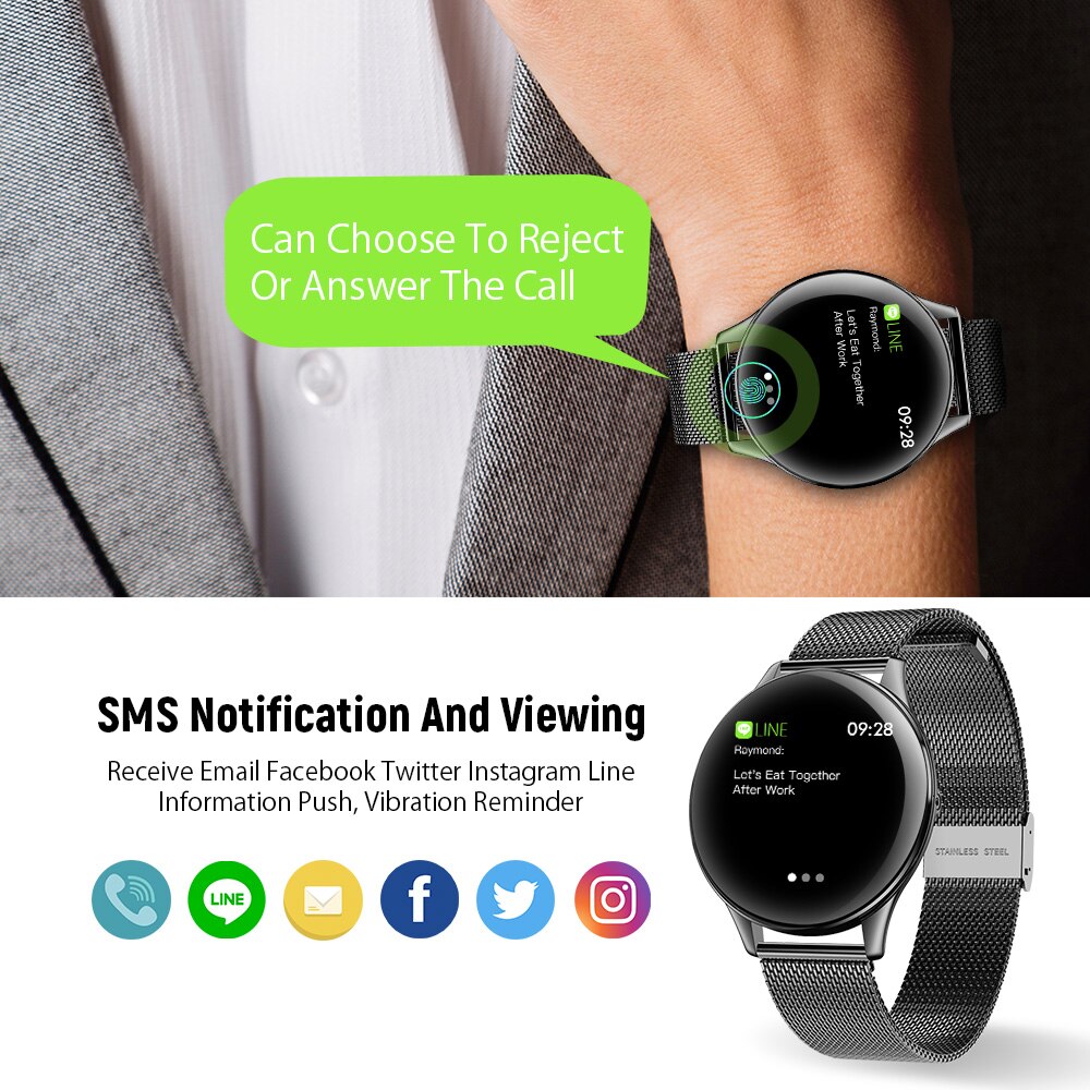 SN58 Smart Watch Fitness Tracker Heart Rate Monitor Blood Pressure Activity Tracker Waterproof  Android iOS Men