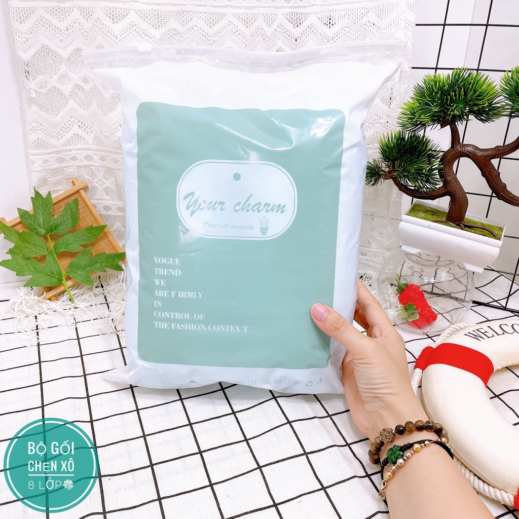 Bộ gối và chặn chống giật mình cho bé Jasmine Baby vải xô 8 lớp (cao cấp)