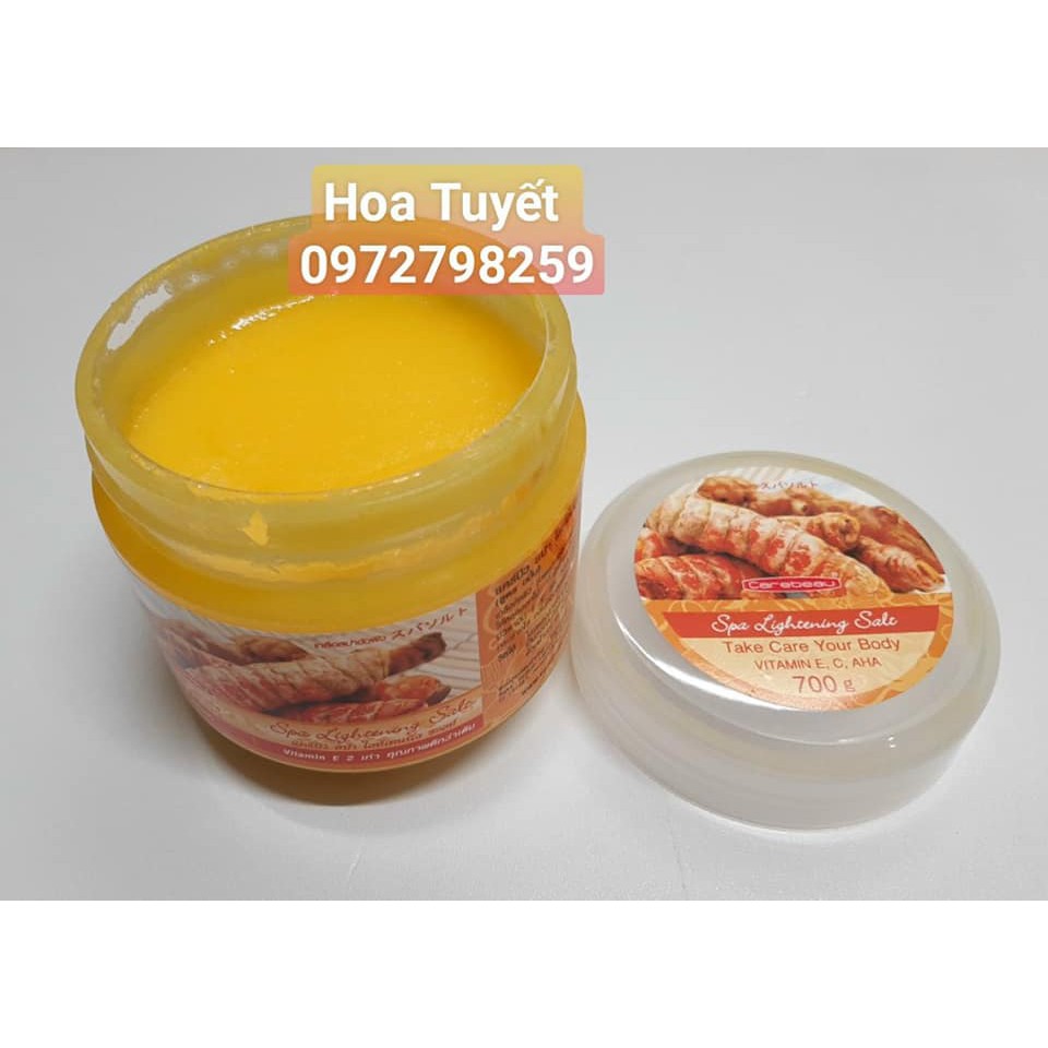 Muối tắm tẩy tế bào chết Carebeau Spa Lightening Salt Hương Nghệ 700g
