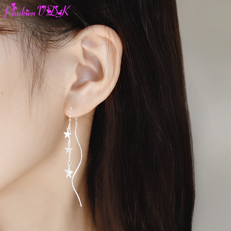 Bông tai nữ tua rua mỏng hình ngôi sao MS307