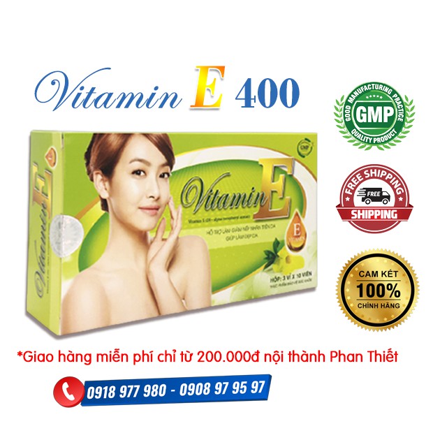 Viên uống trắng da VITAMIN E400 UI hàm lượng E rất cao, Giúp chống oxy hóa, hỗ trợ làm giảm nếp nhăn da, lão hóa da