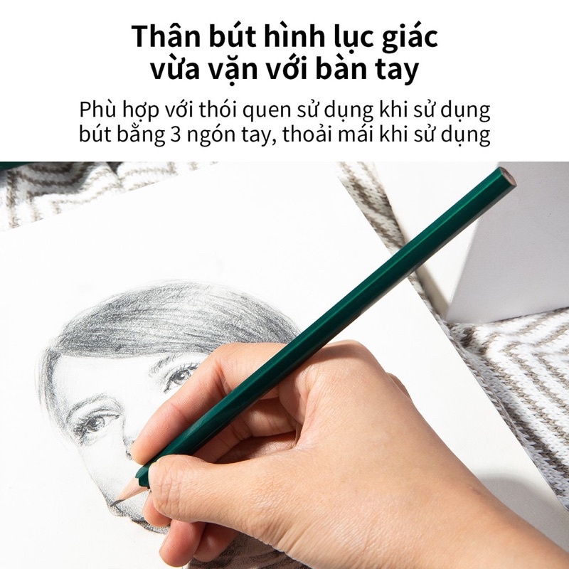 set 10 bút chì lục giác 2b thần thánh,chì mềm nét đẹp khó gẫy