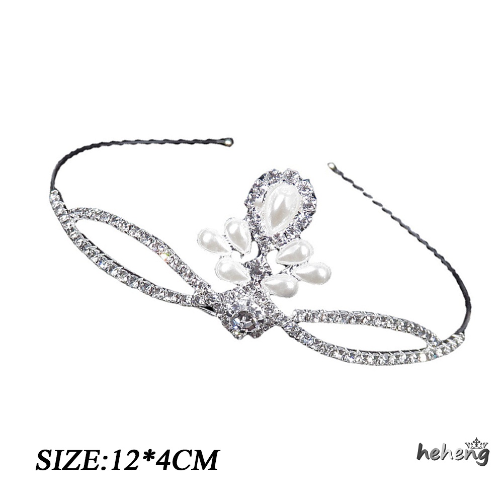 Băng Đô Cài Tóc Hình Vương Miện Đính Ngọc Trai Không Gây Dị Ứng Chống Trượt Thời Trang Cho Phù Dâu