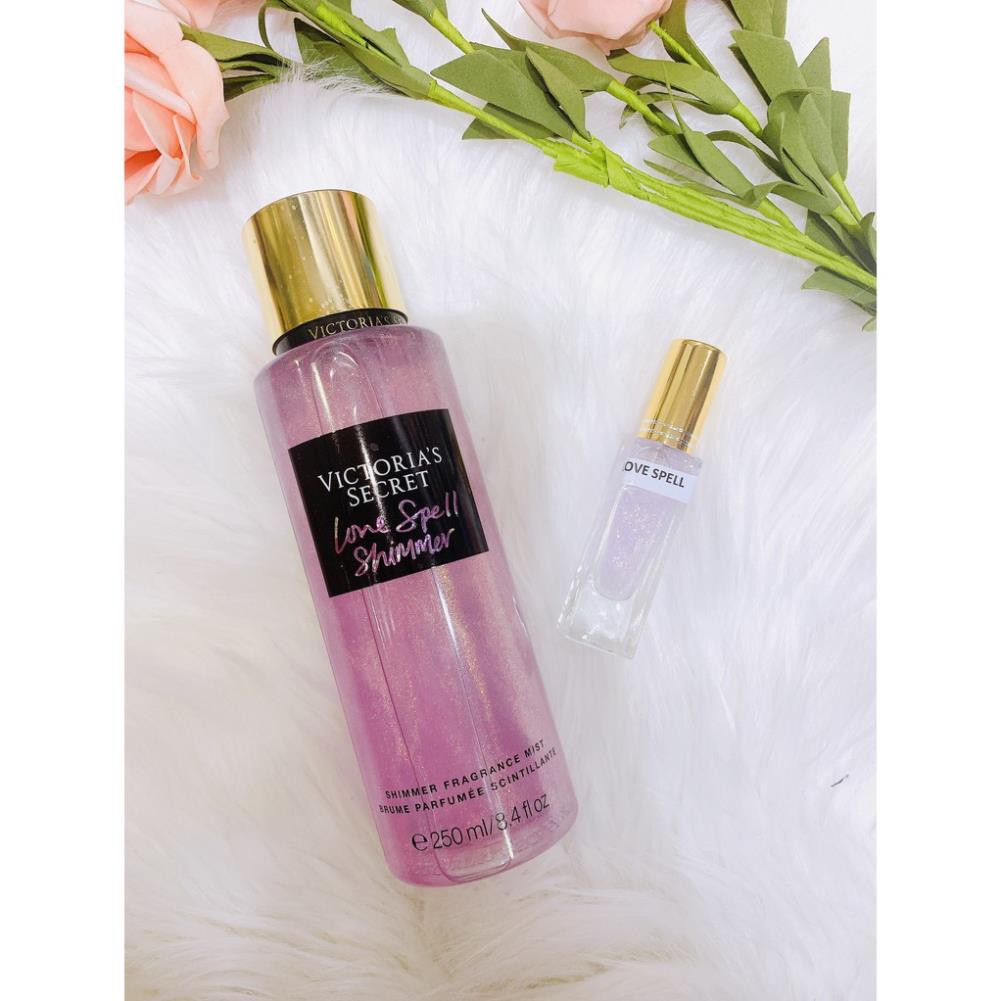 [ 10ml ] XỊT THƠM NHŨ VICTORIA SECRET Body mist Love Spell shimmer - Body Mist STORE