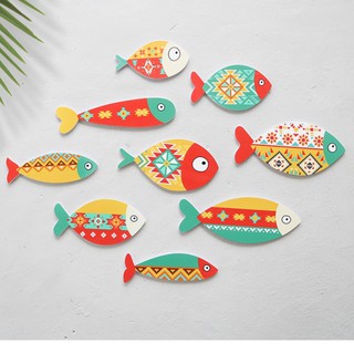 Tranh cá dán tường 3D set 9 con