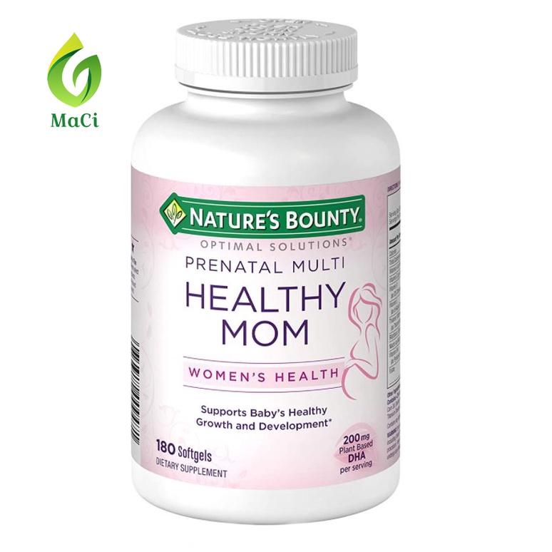 THANH LÝ CẬN DATE - Vitamin cho mẹ bầu - NATURE'S BOUNTY CAO CẤP - Cung cấp dưỡng chất cho mẹ và bé - 180 viên mềm tan n