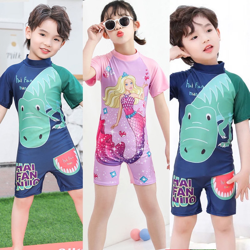 Đồ Bơi Một Mảnh Tay Ngắn Chống Nắng Nhanh Khô Dành Cho Bé Trai Và Bé Gái tp027