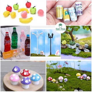 [03] Phụ kiện tiểu cảnh cây nấm, chai nước ngọt, cột đèn - Phụ kiện terrarium