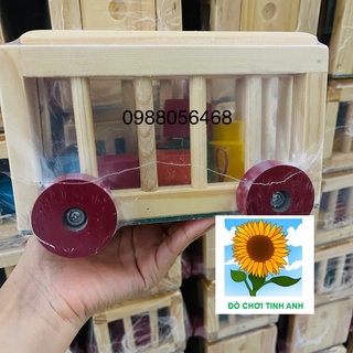 Đồ chơi gỗ xe cũi thả hình (có hình ảnh thật rõ nét)
