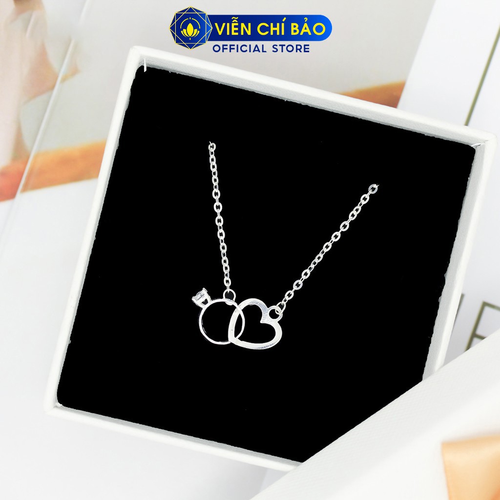 Dây chuyền bạc nữ mặt nhẫn trái tim chất liệu bạc 925 thời trang phụ kiện trang sức nữ Viễn Chí Bảo D400231