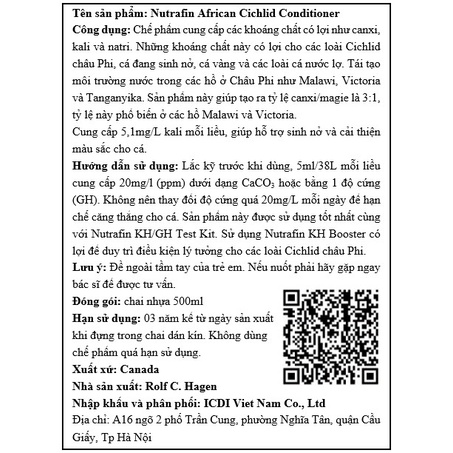 Khoáng Nước Cao Cấp Nutrafin Cho Tép Cảnh, Cá Cảnh 100ml 250ml 500ml
