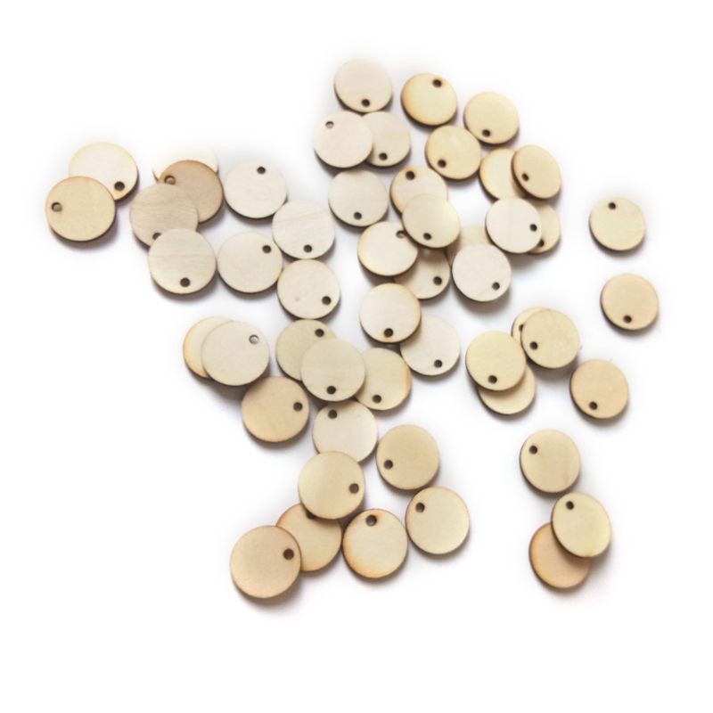 Set 50 Miếng Gỗ Tròn Tự Trang Trí 20mm