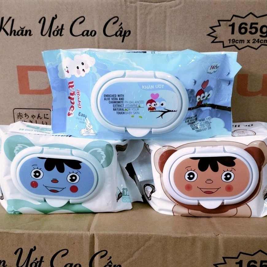 Khăn Ướt Dr.hiếu An Toàn Cho Bé Không Mùi Gói To ( 165Gr Khăn 165 Tờ ) Nặng 650G - Khăn Giấy Ướt Cao Cấp