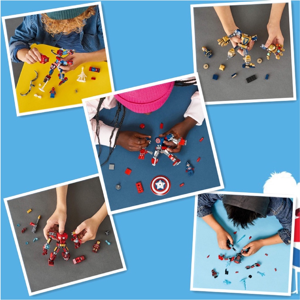 Mô Hình Lắp Ráp Nhân Vật Siêu Anh Hùng Lego Marvel Siêu Nhân Nhện Captain America Iron Man