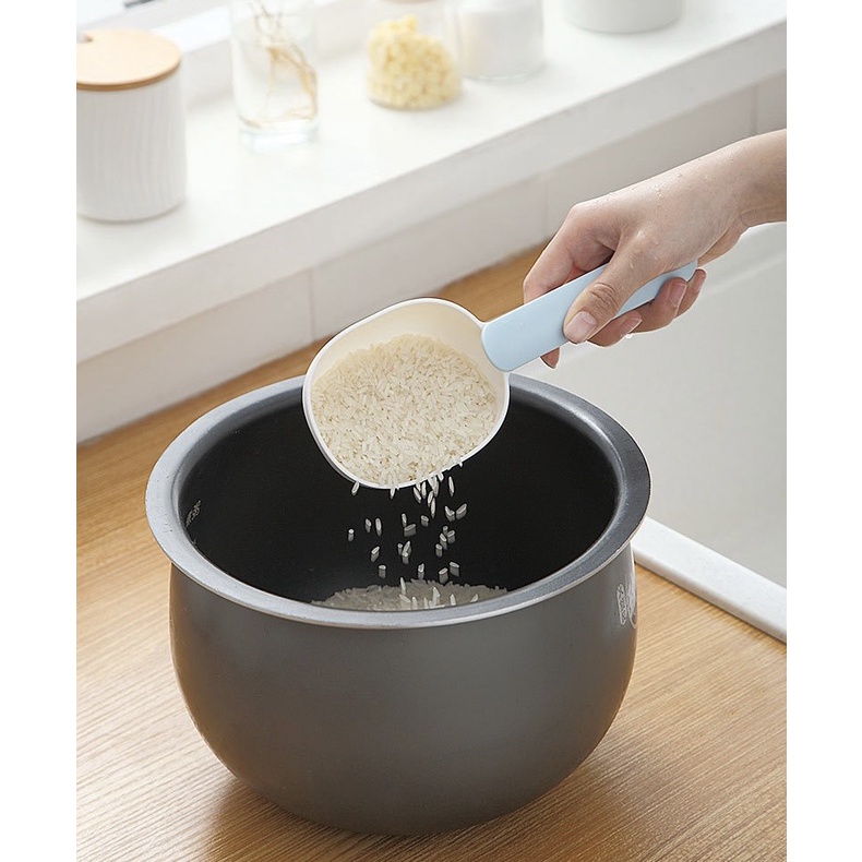 Muỗng xúc gạo hạt ngũ cốc đa năng kèm kẹp miệng túi xẻng xúc gạo bột kèm kẹp miệng túi Dụng cụ đo lường gia vị nhà bếp